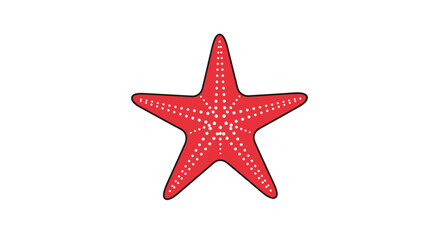 Obraz premium A vibrant red starfish with five pointed arms displaying a unique textured pattern against a clean white background a simple yet striking marine life illustration