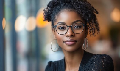 Young Black businesswoman taking a virtual video call meeting, working remotely from home. Job candidate talking in a virtual job interview remotely via webcam, Generative AI
