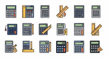Accurate calculation with vintage calculator collection
