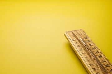 Wooden thermometer a device for measuring air temperature