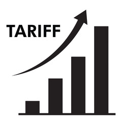 Tariff Bar Chart Silhouette With Upward Arrow