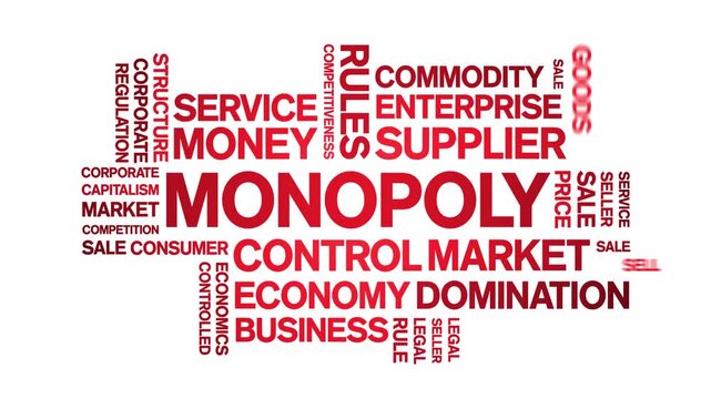 Monopoly animated word cloud-text design animation tag kinetic typography seamless loop.