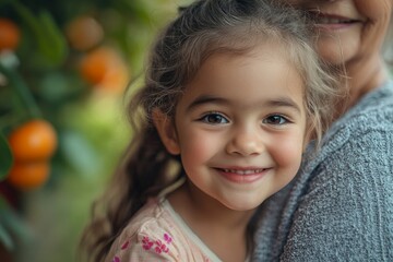 Portrait of a little girl helping her grandmother in the garden, fostering family bonding and the enjoyment of outdoor activities, Generative AI