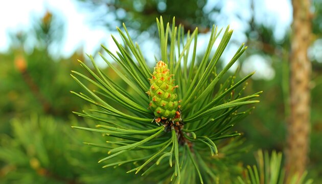 Close-up of a pine cone bud