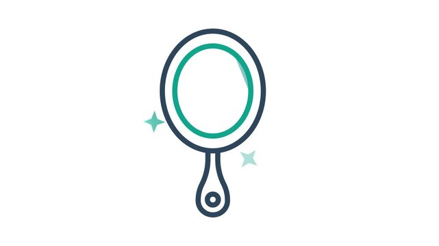 Mirror icon animated. animated icon related to furniture. suitable for user interface, provide visual feedback and more. alpha channel, transparent background