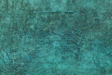 Obraz premium Turquoise Aged Copper Texture Background Weathered Patina Surface for Art Design Projects