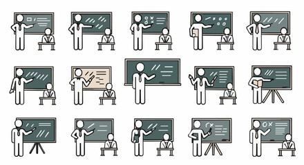 Professor lecturing class, teaching knowledge in education