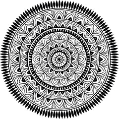 Vintage ornate round frame with floral ornamental lace pattern