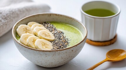 rice pudding with banana and cinnamon