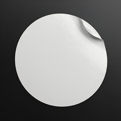 Blank circular sticker on black background