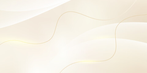Luxurious gold background with cream and white gradient wavy lines.