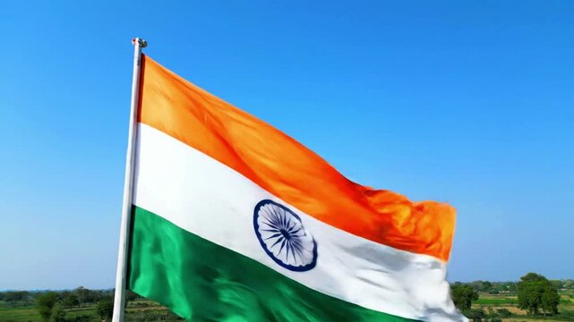 the Indian flag is flying
