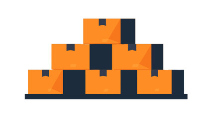 Stacked orange cardboard boxes delivery packaging storage moving supplies shipping logistics e commerce distribution