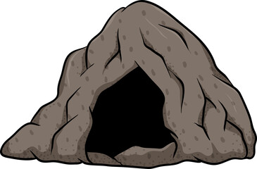 vector illustration of a grey rocky caves
