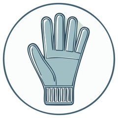 Winter mitten icon stylized graphic illustration of a hand covering with warm clothing