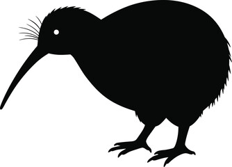 Black kiwi bird silhouette