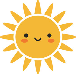 Happy cartoon sun cheerful summer icon