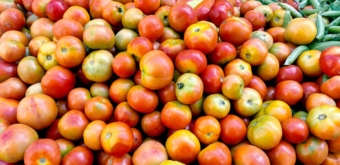 Fresh Ripe Tomatoes at Local Indian Vegetable Market for sell