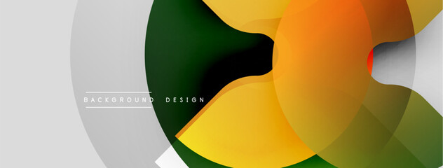 Obraz premium Abstract geometric shapes overlap. Soft gradients create dynamic visual effect. Modern design elements suggest innovation, fluidity.