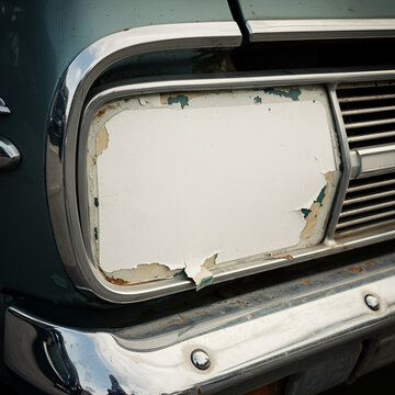 Fototapeta Close-up of a vintage car headlight