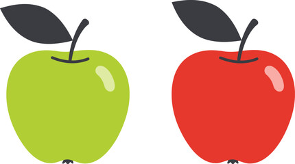 Red and green apples healthy food vector illustration