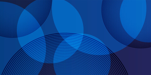 Blue abstract background with glowing circles. Swirl circular lines pattern. Geometric spiral. Twirl element. Modern graphic design. Futuristic technology concept.