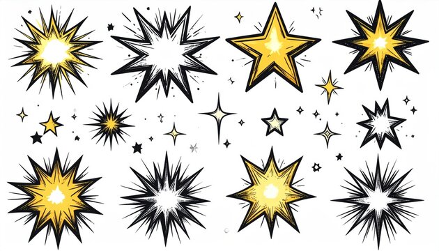 Collection of stylized stars