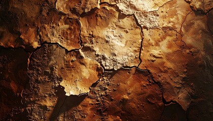 Fototapeta premium Arid parched terrain with cracked earth
