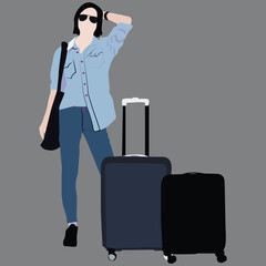 woman with luggage