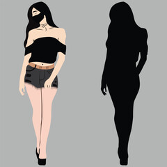 silhouette of a girl