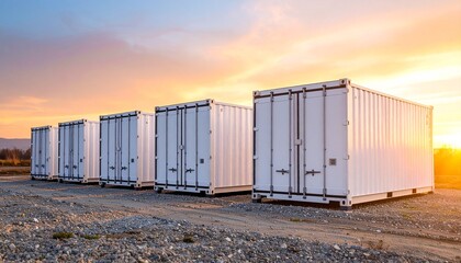 Fototapeta premium modern white BESS containers