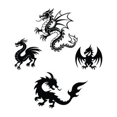 Majestic Chinese Dragon Abstract Vector Illustration