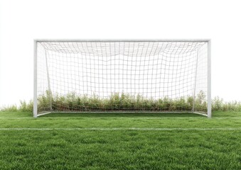 Soccer goal on grassy field (1)