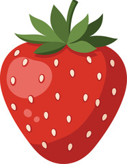 Fresh red strawberry fruit illustration