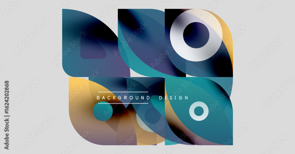 Aufkleber abstract colorful shapes overlap, creating dynamic modern background. gradient hues blend, forming f