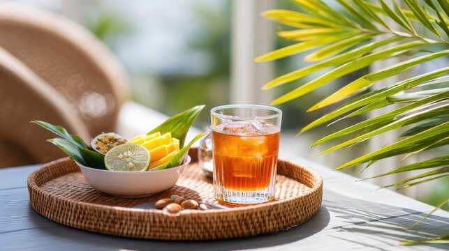 cup of tea with lemon and mint