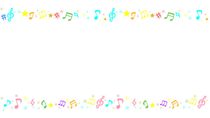 かわいい音符のカラフルイラスト