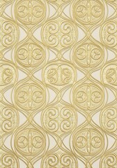 Fototapeta premium Ornate golden embossed pattern creating an opulent and luxurious backdrop design