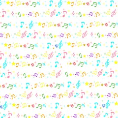 かわいい音符のカラフルイラスト