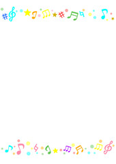 かわいい音符のカラフルイラスト