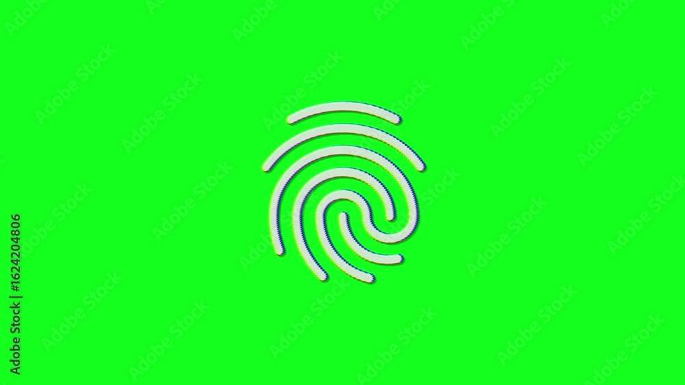 Poster glitter fingerprint icon isolated animation .finger verification icon animation .