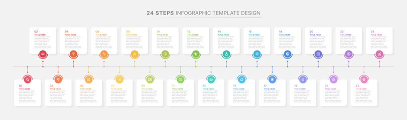 Modern Business Infographic Design Template with 24 Options, Yearly Planner Organizer Template