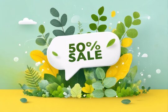 Floral 50% sale graphic - Powered by Adobe
