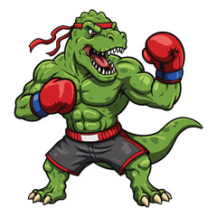 Obraz premium T-Rex Boxer Ready to Rumble in the Ring
