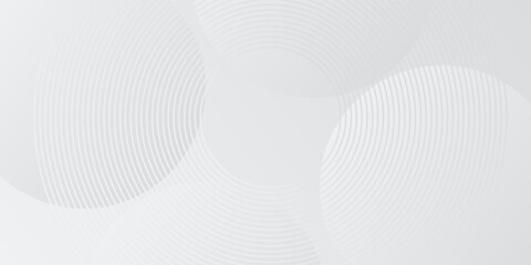 Fototapeta premium White geometric abstract background overlap layer on bright space with lines effect decoration. Modern graphic design element circles style concept for banner,wabsite eps10