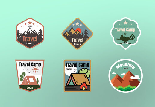 Mounting Travel Adventure Logo Badge Bundle
