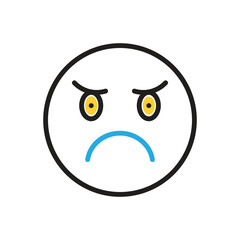 Multi color icon for angry