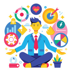 Stress Management Vector Illustration