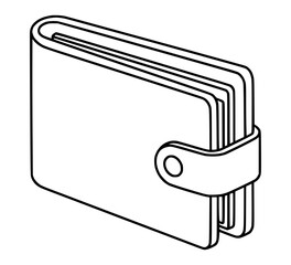 Isometric Wallet Line Art