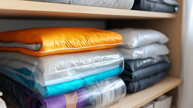 Vacuum sealing clothes duvets blankets sheets to save space